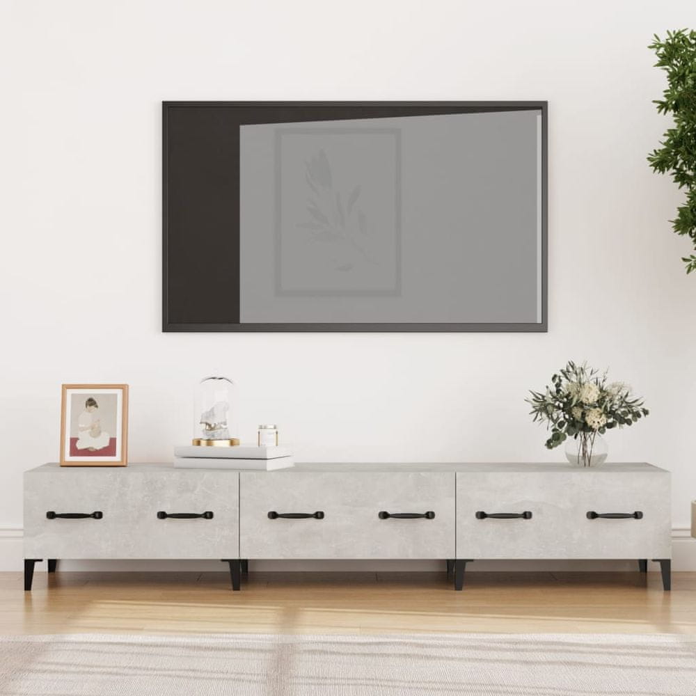 Vidaxl TV stolík betónovo sivý 150x34,5x30 cm spracované drevo